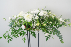 White and green sympathy bouquet