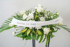 Sympathy bouquet with personalised ribon.